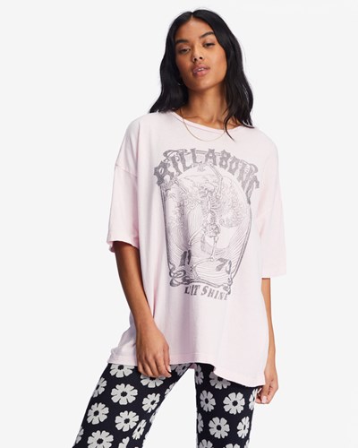 Billabong Shine Bright Oversized Graphic Boyfriend T-Shirt Blossom | GCJER5708