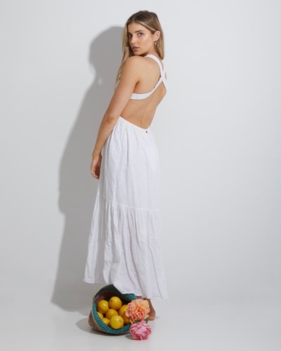 Billabong Shore Thing Maxi Dress White | VQRYO5129