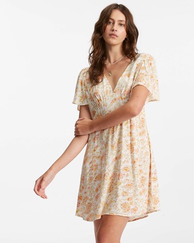 Billabong Short And Sweet Mini Dress White/Multi | KPLUY8703