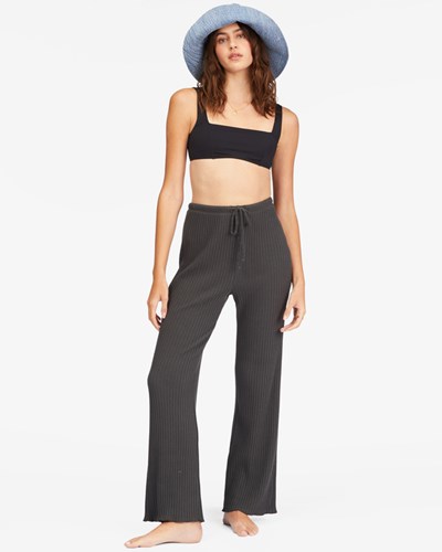 Billabong So Easy Elastic-Waist Knit Pants Off Black | SPVRU0965