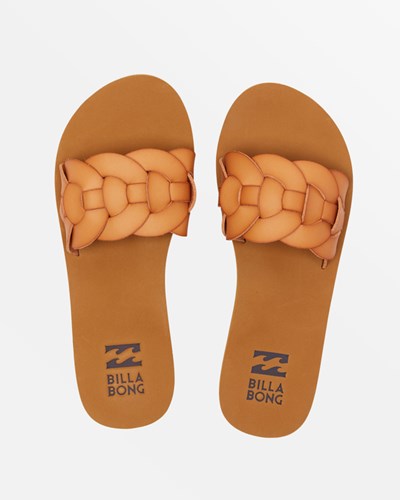 Billabong Solarmar Single Strap Slide Sandals Tan | HUGCX7392