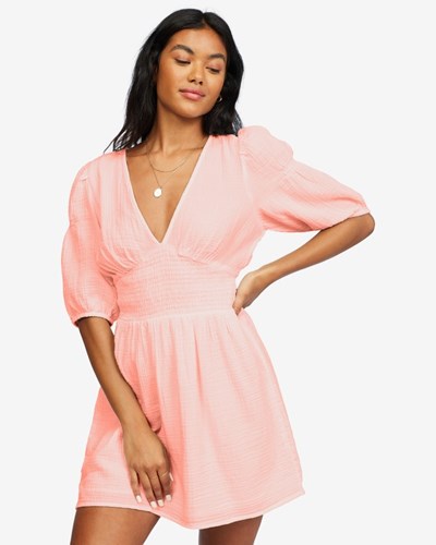 Billabong Spellbound Mini Dress Peachy Daze | EMQNU1497