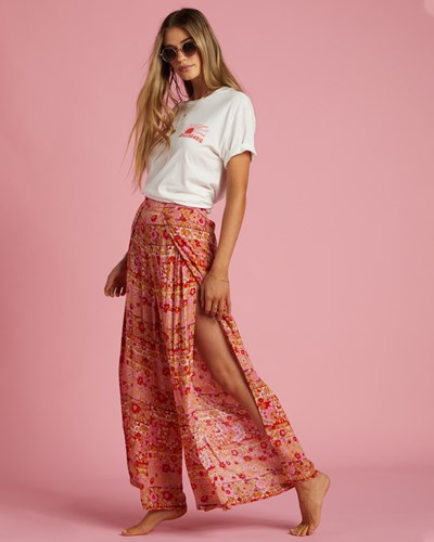 Billabong Split Spirit Floral Pants Pink Skies | LFXHE4810