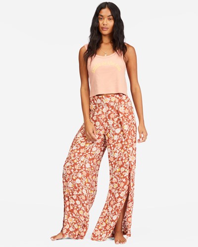 Billabong Split Spirit Floral Pants Red Clay | NRAES1572