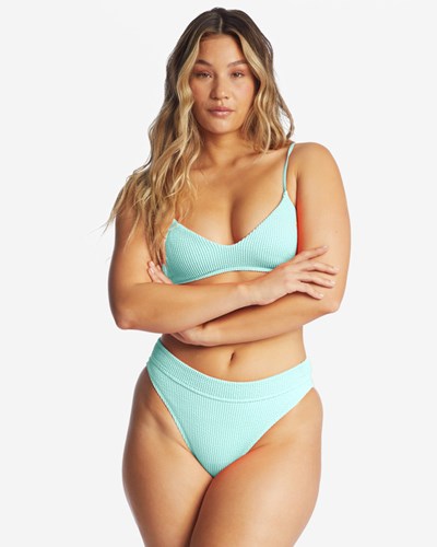 Billabong Summer High V-Neck Bralette Bikini Top Mint Kiss | YZJLB6150