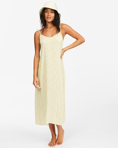 Billabong Sunbright Midi Slip Dress Lime | OGCEY5216