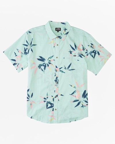 Billabong Sundays Floral Short Sleeve Shirt Green Haze | ABPFY9820