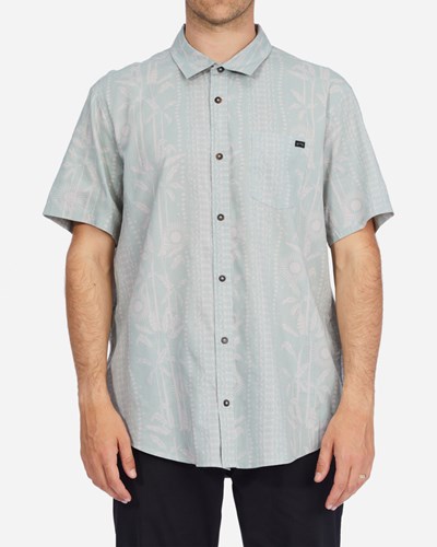 Billabong Sundays Floral Short Sleeve Shirt Sage | EBICO6972