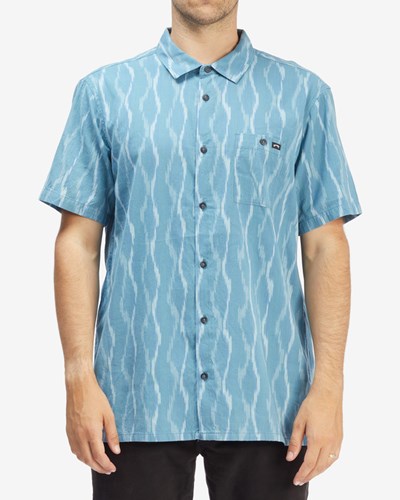 Billabong Sundays Jacquard Short Sleeve Shirt Smoke Blue | QPSEW4593