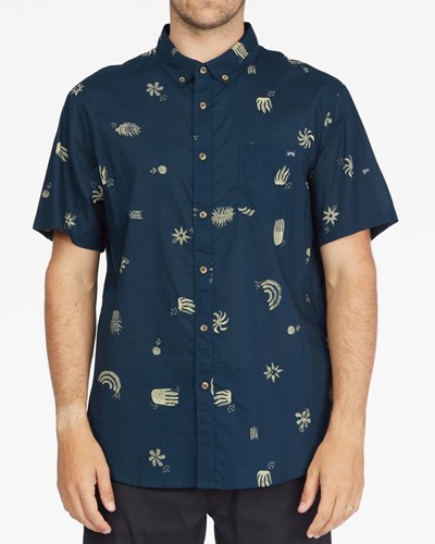 Billabong Sundays Mini Short Sleeve Shirt Indigo | MFQEW4510