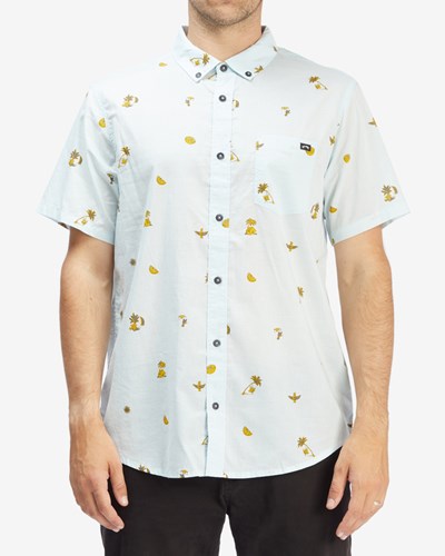 Billabong Sundays Mini Short Sleeve Shirt Sky Blue | QCSMX5914