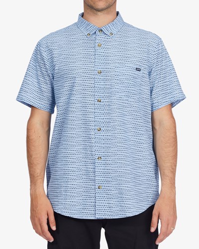 Billabong Sundays Mini Short Sleeve Shirt Cloud Blue | WGIMP4970