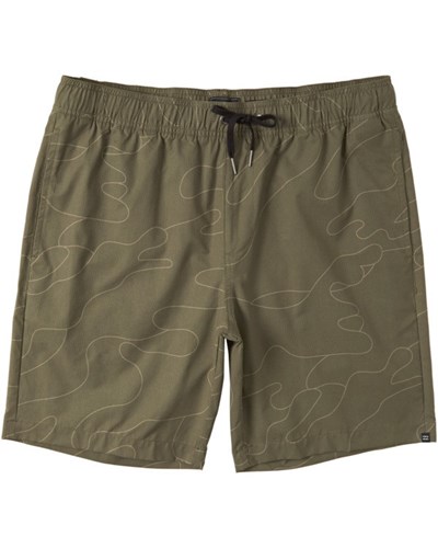 Billabong Surftrek Perf Elastic Waist Shorts 18" Olive Camo | PCLVF9473