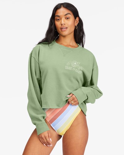 Billabong Take It Easy Crewneck Sweatshirt Agave | EICSN4286