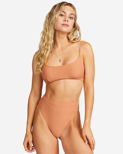 Billabong Tanlines Avery Mini Scoop-Neck Bikini Top Toffee | ZUOTI1986