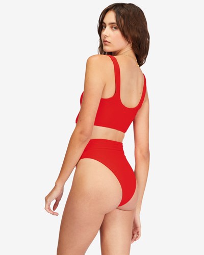 Billabong Tanlines Rise High-Waisted Bikini Bottoms Hot Pepper | UJGZQ5089