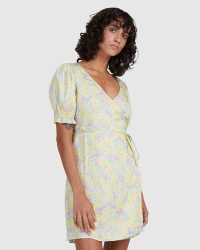 Billabong Tempest Wrap Dress Lemon Lime | LUNWX6135