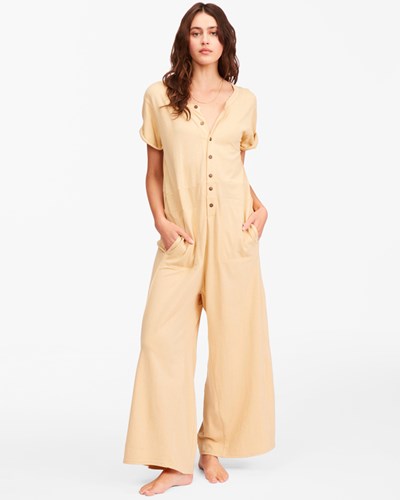 Billabong That Kind Of Day Knit Jumpsuit Desert Sand | FRCWE2817