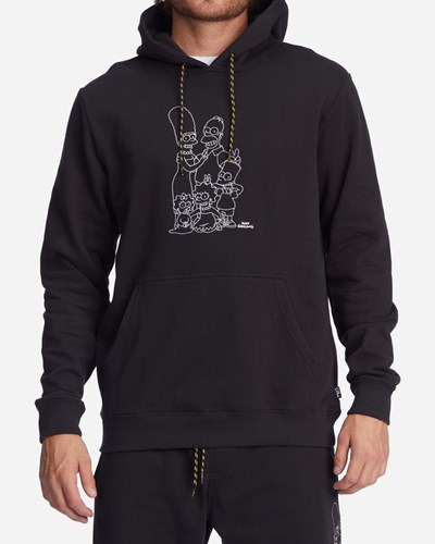 Billabong The Simpsons Family Keyline Pullover Hoodie Black | WCAYU7298