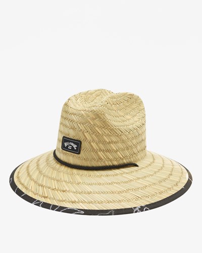 Billabong Tides Print Straw Lifeguard Hat Black White | DTGUA6398