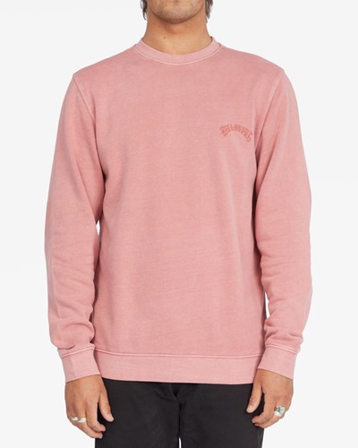 Billabong Wave Washed Crewneck Pullover Faded Rose | EVRYT4302