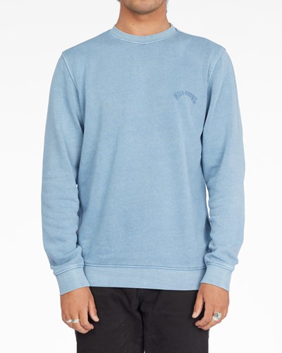 Billabong Wave Washed Crewneck Pullover Smoke Blue | KSOTE9406