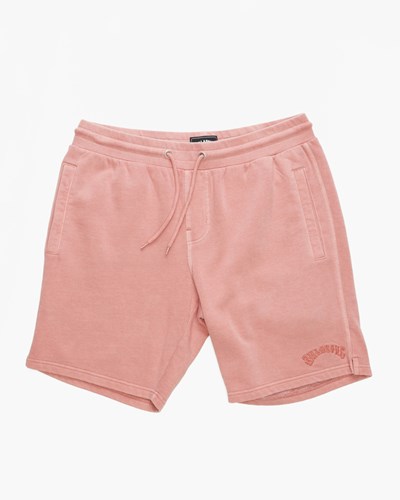 Billabong Wave Washed Elastic Waist Sweatshorts Faded Rose | HUXEW2491