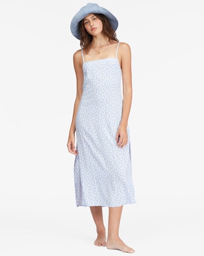 Billabong Weekend Waves Midi Slip Dress Baby Blues | VPGXM3294