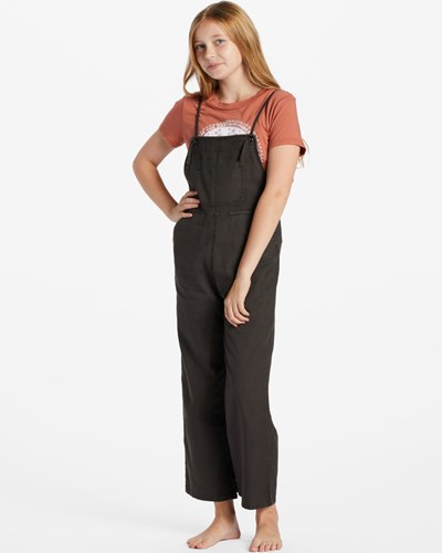 Billabong Wild Lengths Jr Overalls Off Black | RALGS4627