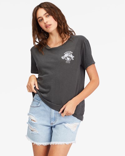 Billabong World Tour Boyfriend T-Shirt Off Black | FXTVO8314