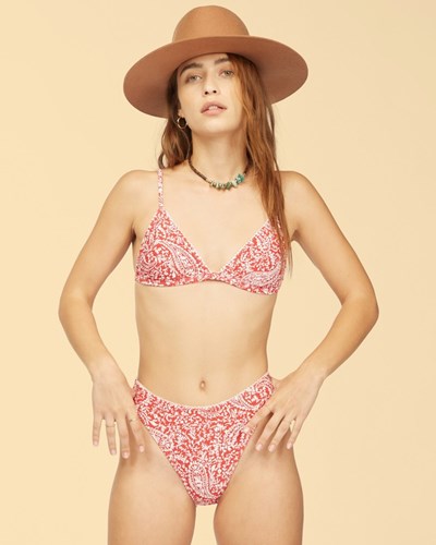 Billabong Wrangler Ruby Sands Ceci Triangle Bikini Top Classic Red | PYIAH5029