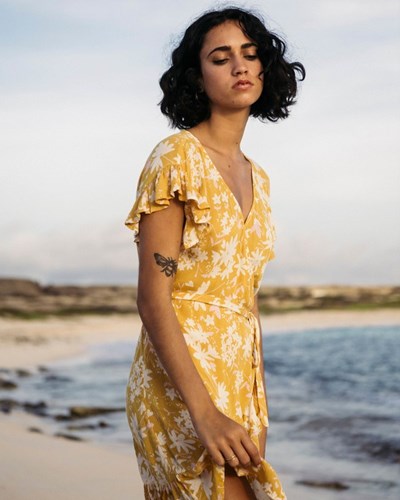 Billabong Wrap And Roll Dress Bright Gold | GAOJB2041