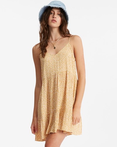 Billabong You Got It Mini Dress Light Sunset Gold | UBIQO0498