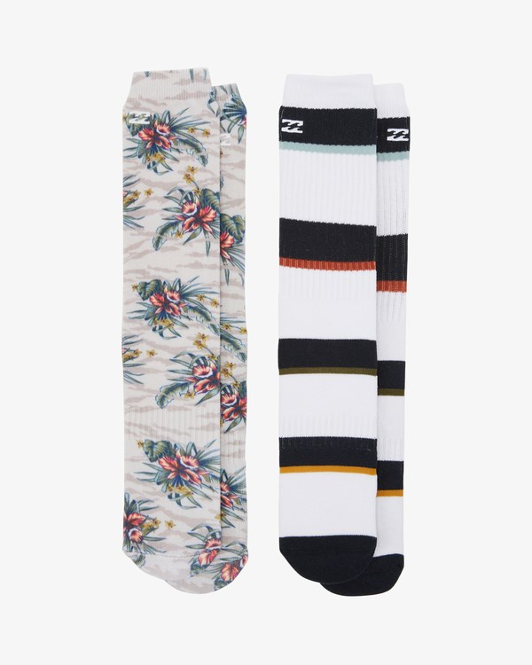 Billabong 2 Pack Jungle Crew Socks Multi | PITDG4602