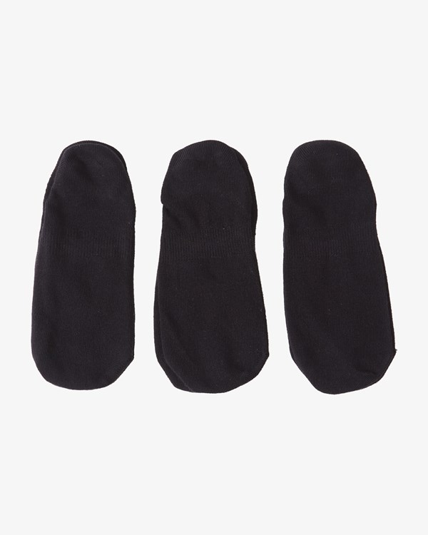 Billabong 3-Pack Core No-Show Socks Black | ZFQSV3698