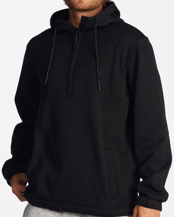 Billabong A/Div Boundary Hooded Half-Zip Pullover Black Heather | EHSIF5264