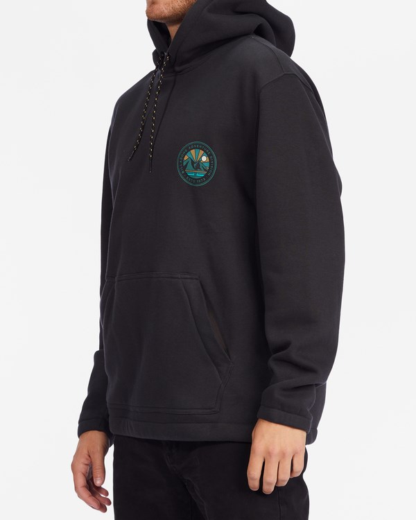 Billabong A/Div Compass Pullover Hoodie Washed Black | KVNSC0182