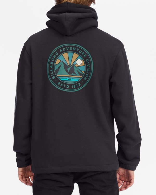 Billabong A/Div Compass Pullover Hoodie Washed Black | KVNSC0182