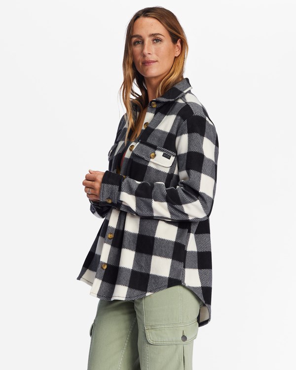 Billabong A/Div Forge Fleece Flannel Shacket White/Black | CNPED1852