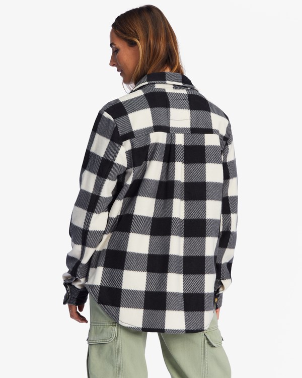 Billabong A/Div Forge Fleece Flannel Shacket White/Black | CNPED1852