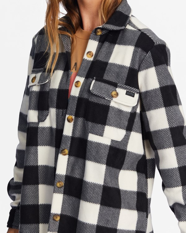 Billabong A/Div Forge Fleece Flannel Shacket White/Black | CNPED1852