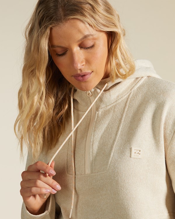 Billabong A/Div Highway Half-Zip Hoodie Heather Oatmeal | BAIZR6297