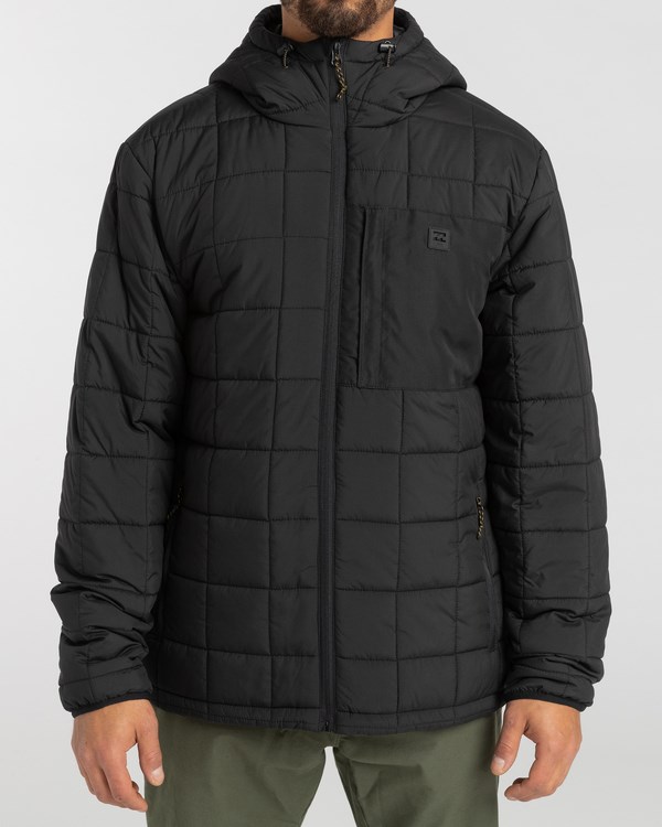 Billabong A/Div Journey Hooded Zip-Up Puffer Jacket Black | IJYSG5297