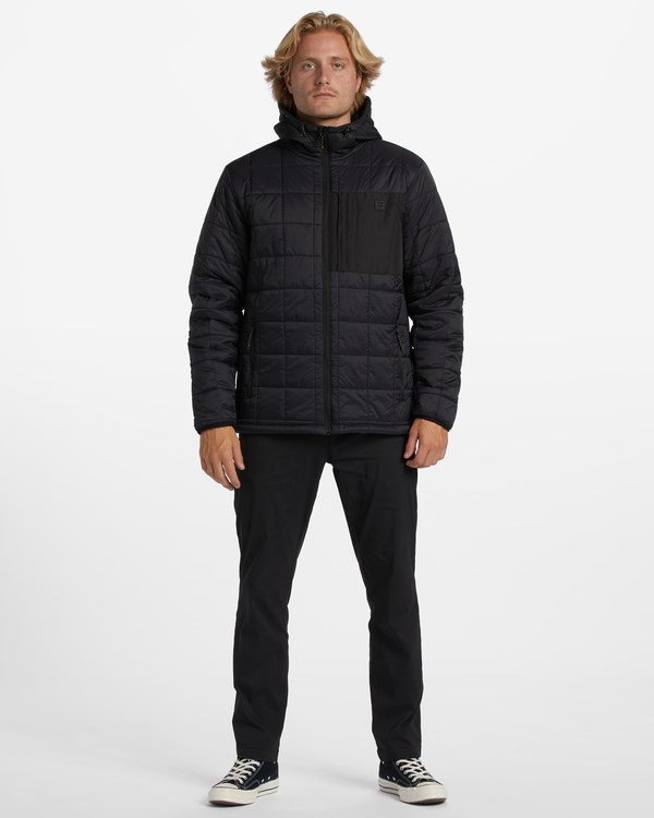 Billabong A/Div Journey Hooded Zip-Up Puffer Jacket Black | IJYSG5297