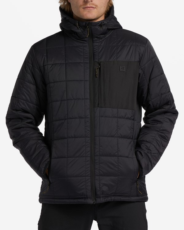 Billabong A/Div Journey Hooded Zip-Up Puffer Jacket Black | IJYSG5297