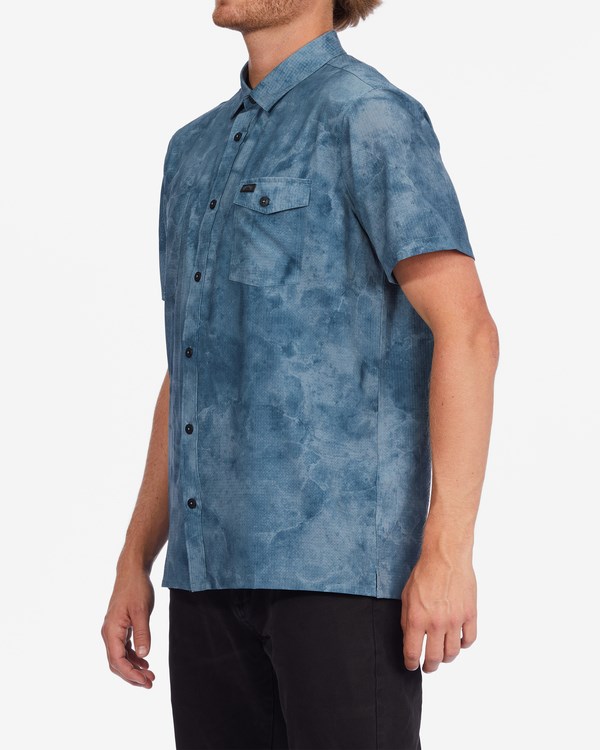 Billabong A/Div Surftrek Perf Short Sleeve Shirt Slate Blue | DJGVI2891