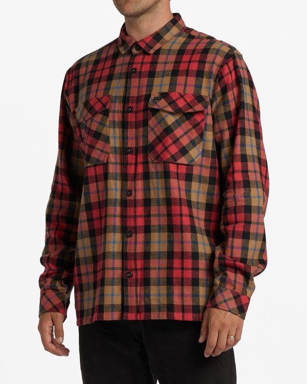 Billabong A/Div Westport Organic Flannel Shirt Washed Red | HYMWN2914