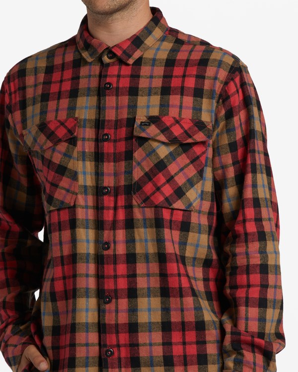 Billabong A/Div Westport Organic Flannel Shirt Washed Red | HYMWN2914