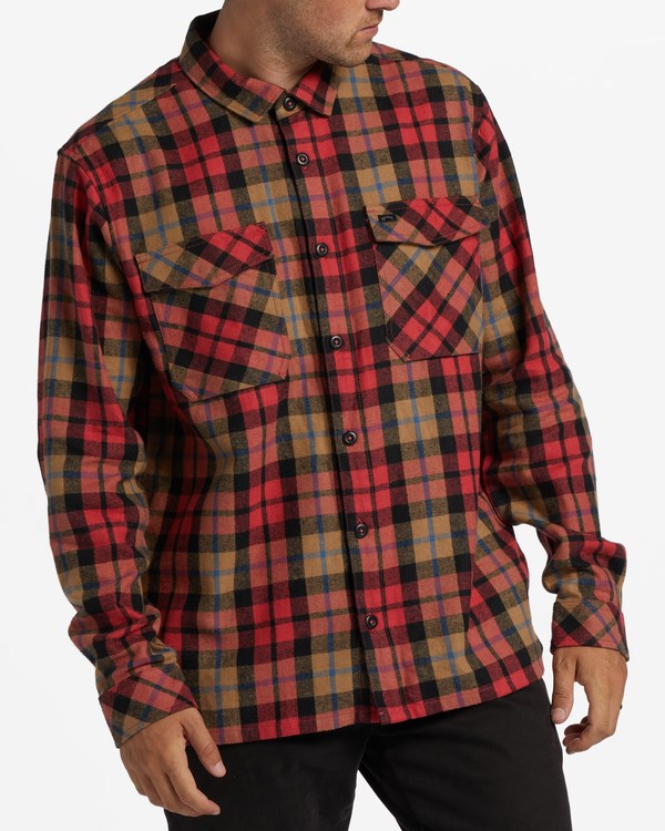 Billabong A/Div Westport Organic Flannel Shirt Washed Red | HYMWN2914