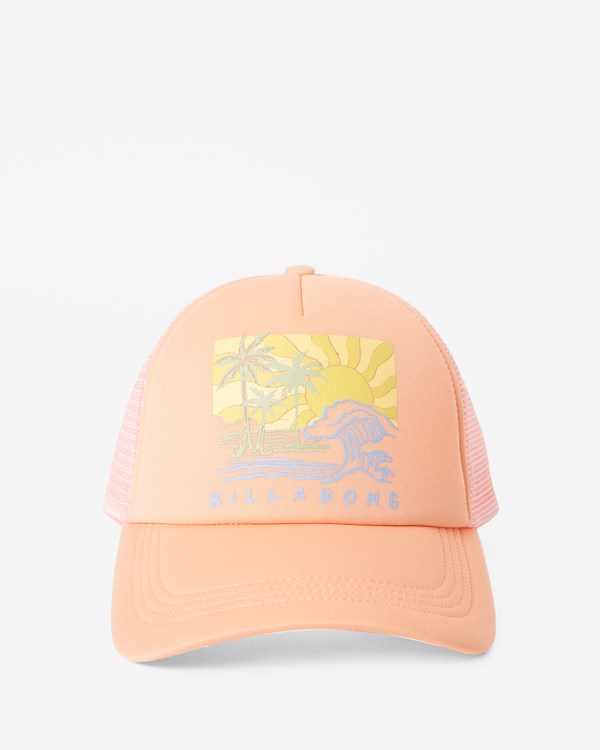 Billabong Across Waves Trucker Hat Peach Pit | AYXCS5612